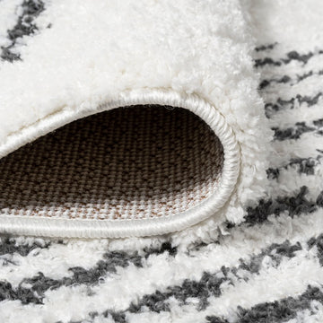 Elm Diamond Stripe Geometric Shag Area Rug